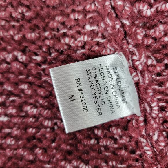 Entro Vilma Ombre Longline Open Cardigan Sweater Medium NWT Wine Blush Knit - Picture 13 of 16
